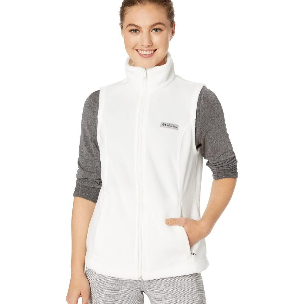 Columbia Women's Benton Springs Fleece Vest XS Petite Sea Salt - Like New!